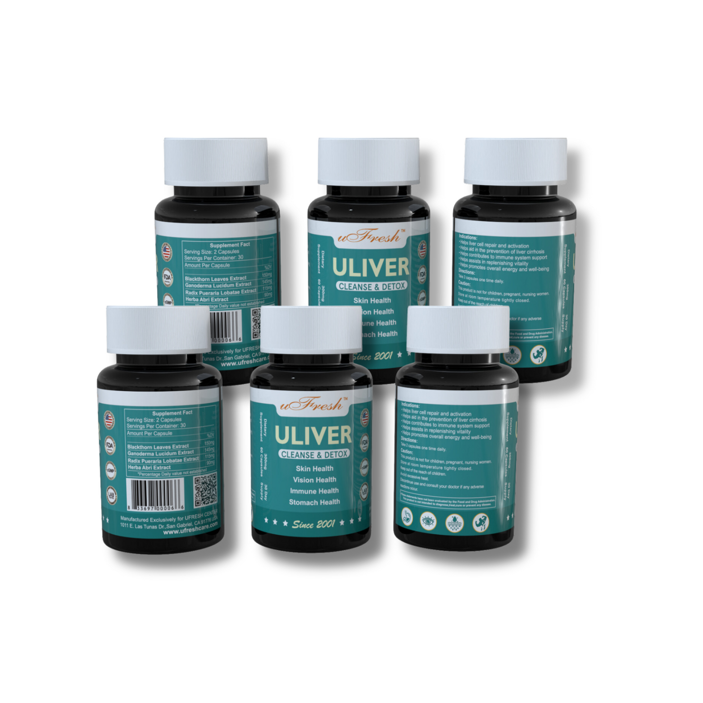 ULIVER Cleanse & Detox Capsules, 60 Capsules, Supports Stomach, Vision, Skin and Immune Health
