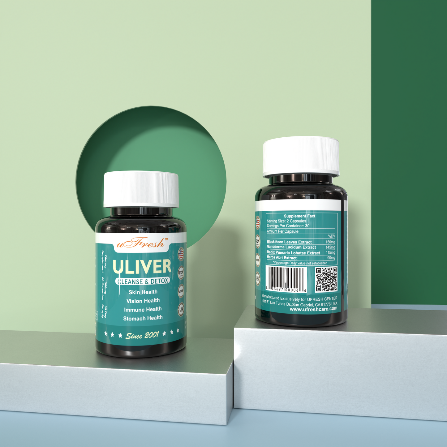 ULIVER Cleanse & Detox Capsules, 60 Capsules, Supports Stomach, Vision, Skin and Immune Health