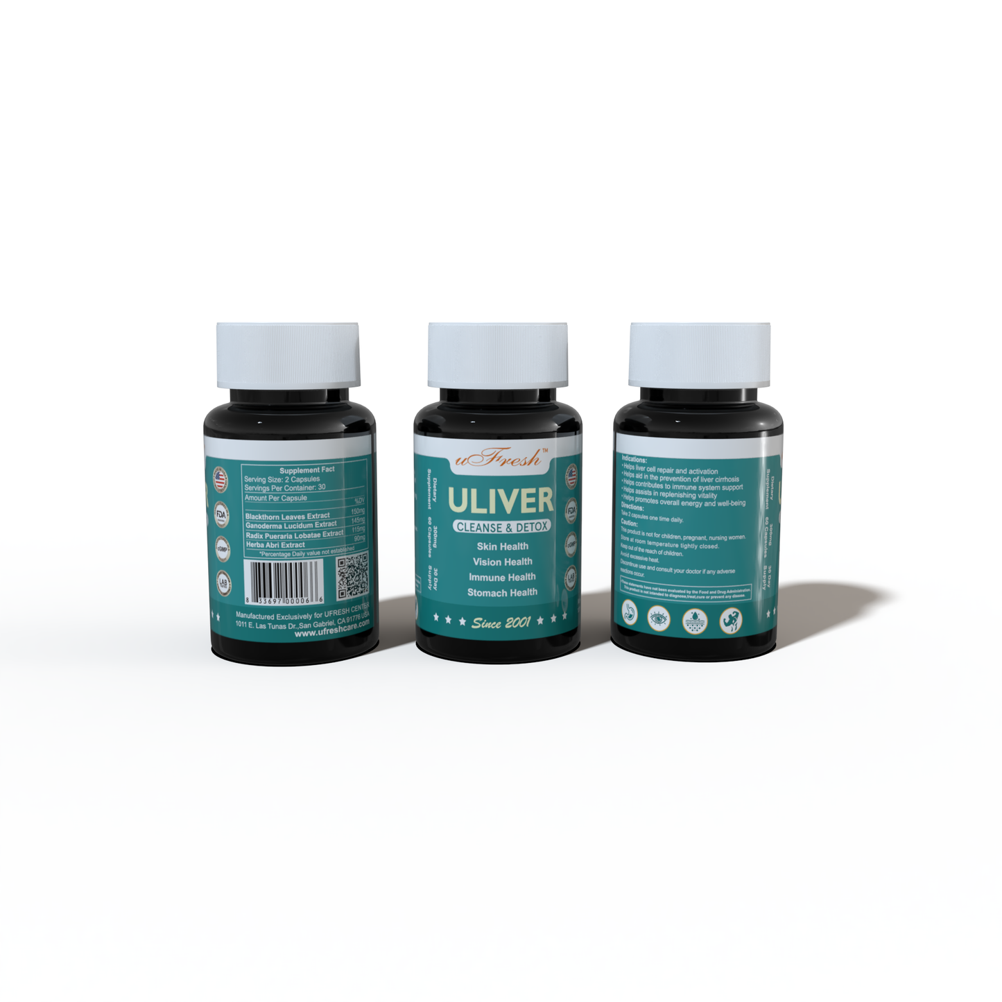 ULIVER Cleanse & Detox Capsules, 60 Capsules, Supports Stomach, Vision, Skin and Immune Health
