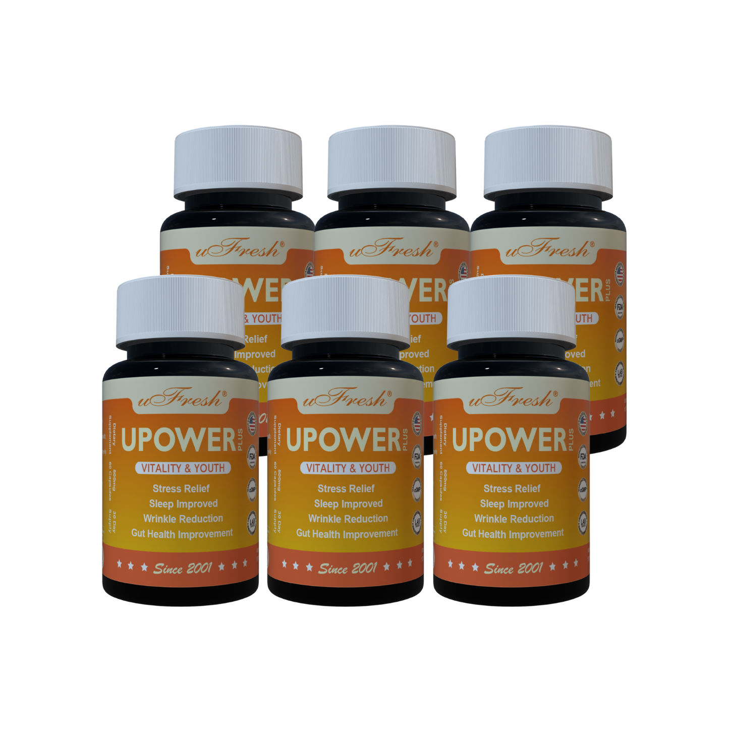 UPOWER PLUS Vitality & Youth Supplement, 30 Day Supply, 60 Capsules