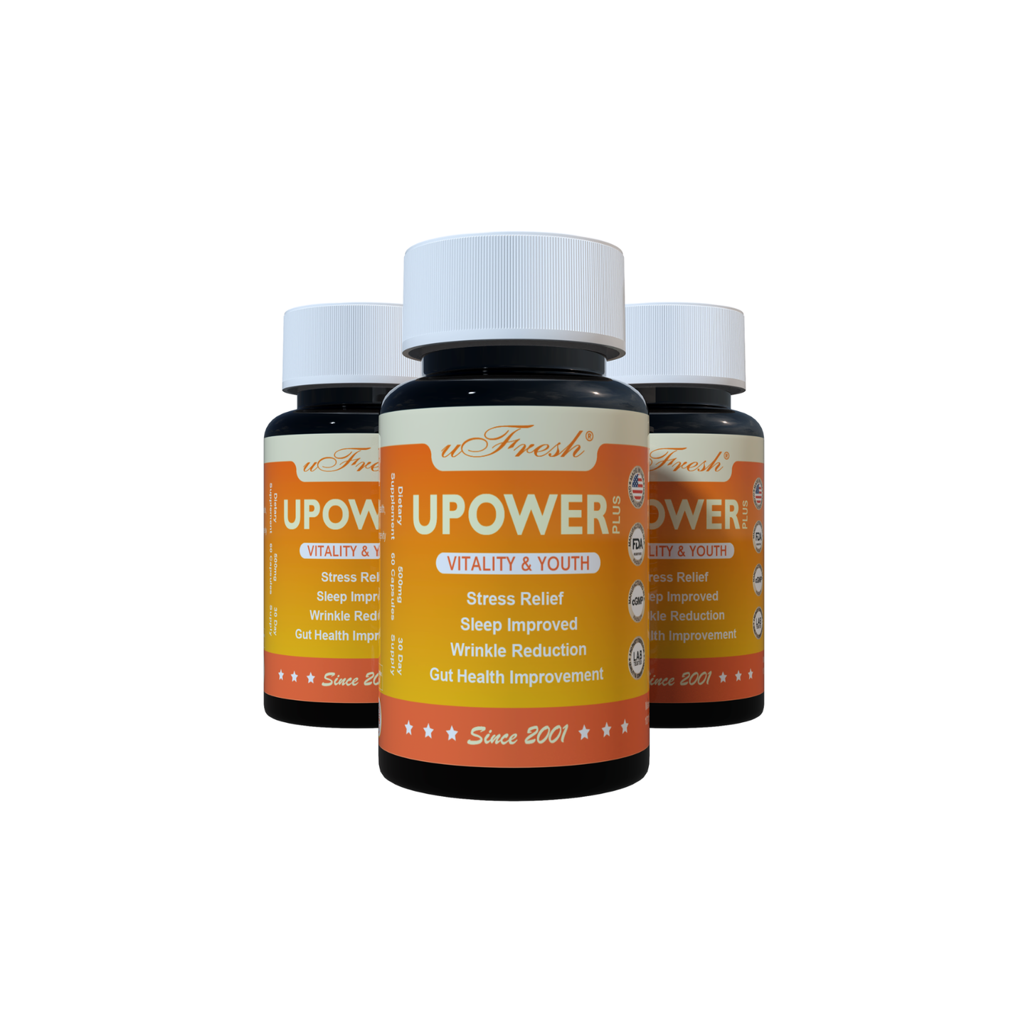 UPOWER PLUS Vitality & Youth Supplement, 30 Day Supply, 60 Capsules