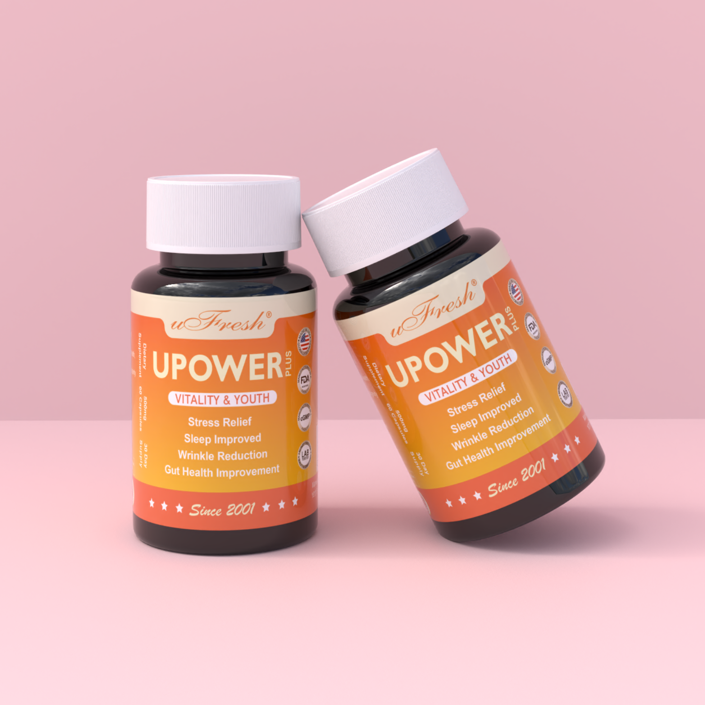 UPOWER PLUS Vitality & Youth Supplement, 30 Day Supply, 60 Capsules