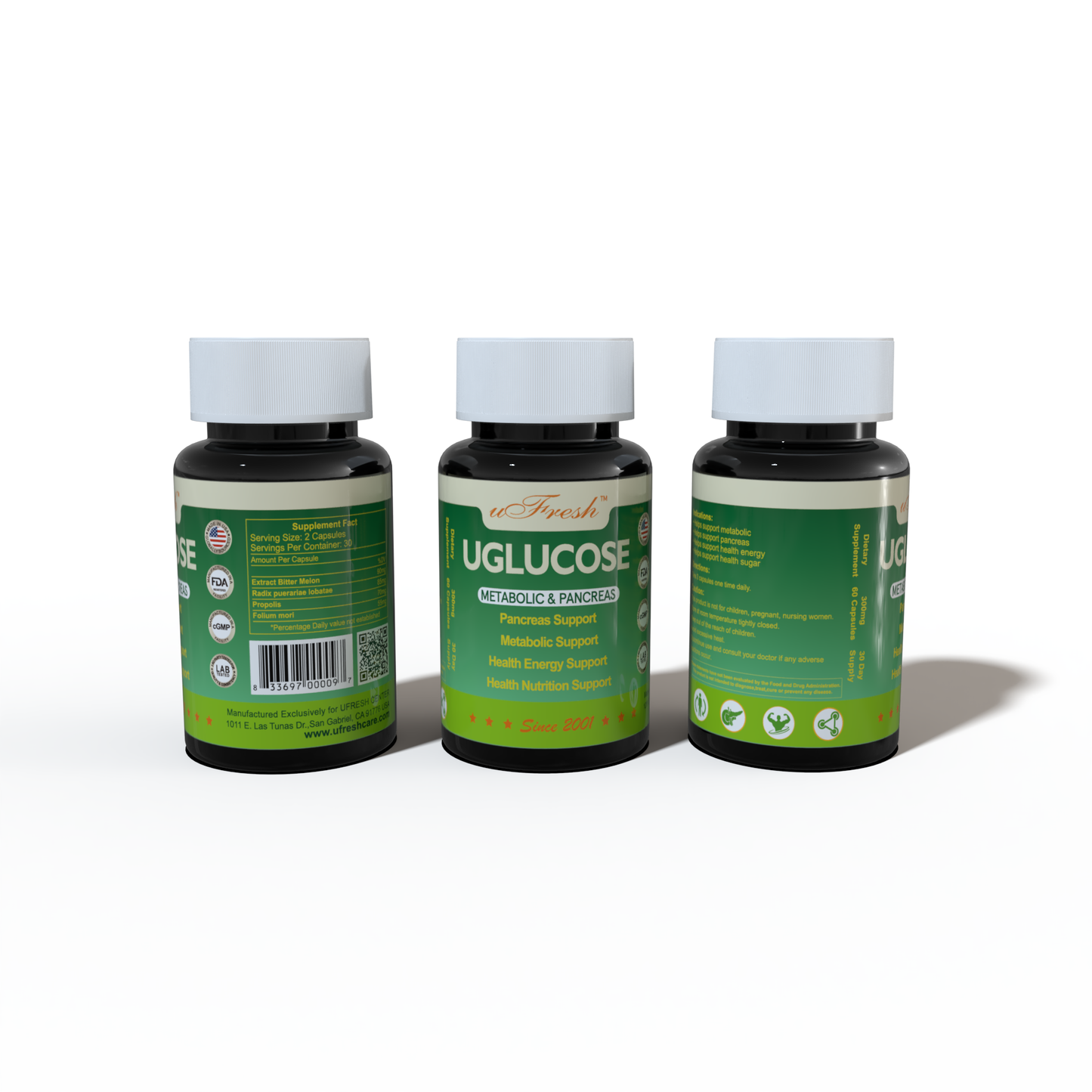 UGLUCOSE Gluco Support Supplement Capsules - Boost Metabolism Supplements