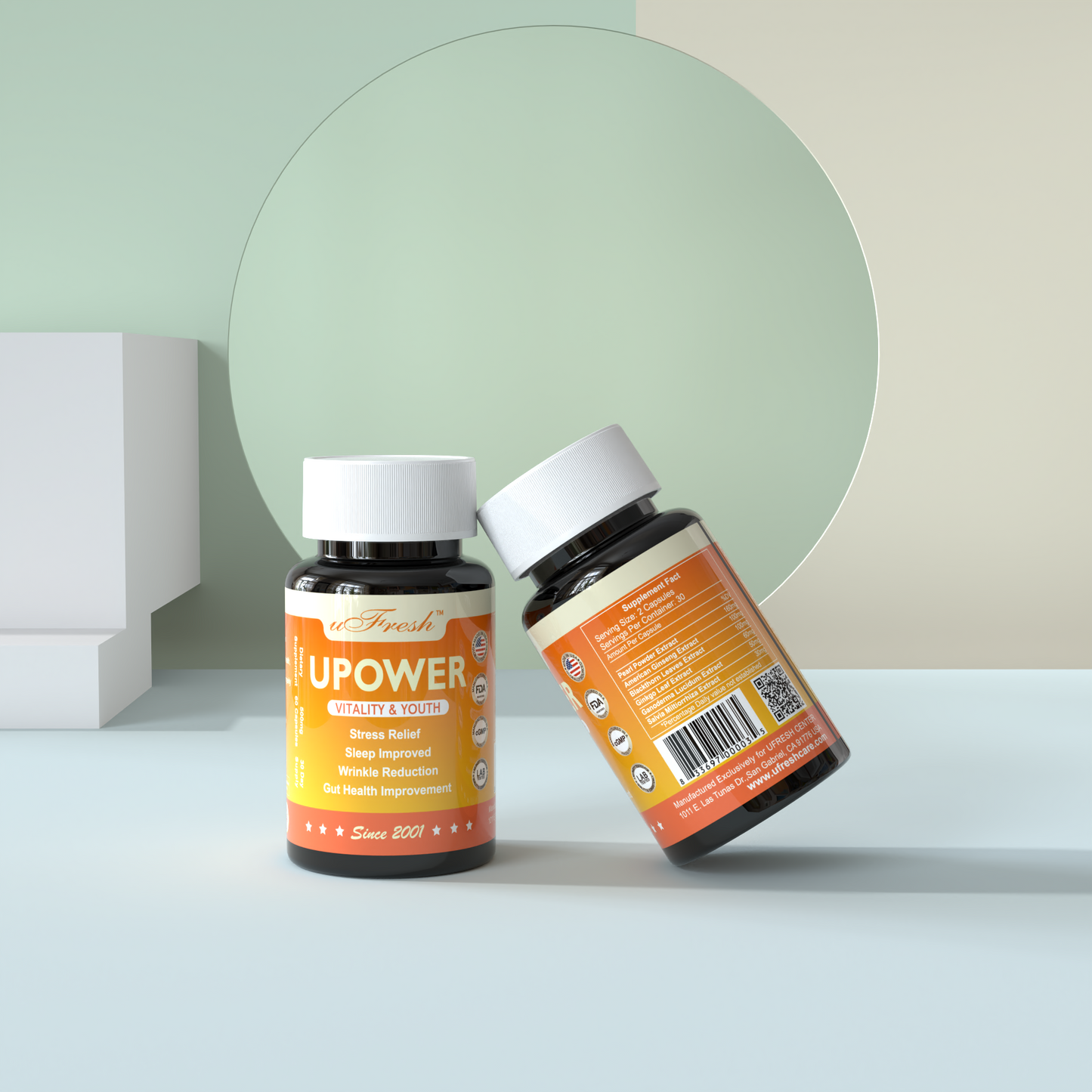 UPOWER Vitality & Youth Supplement, 30 Day Supply, 60 Capsules