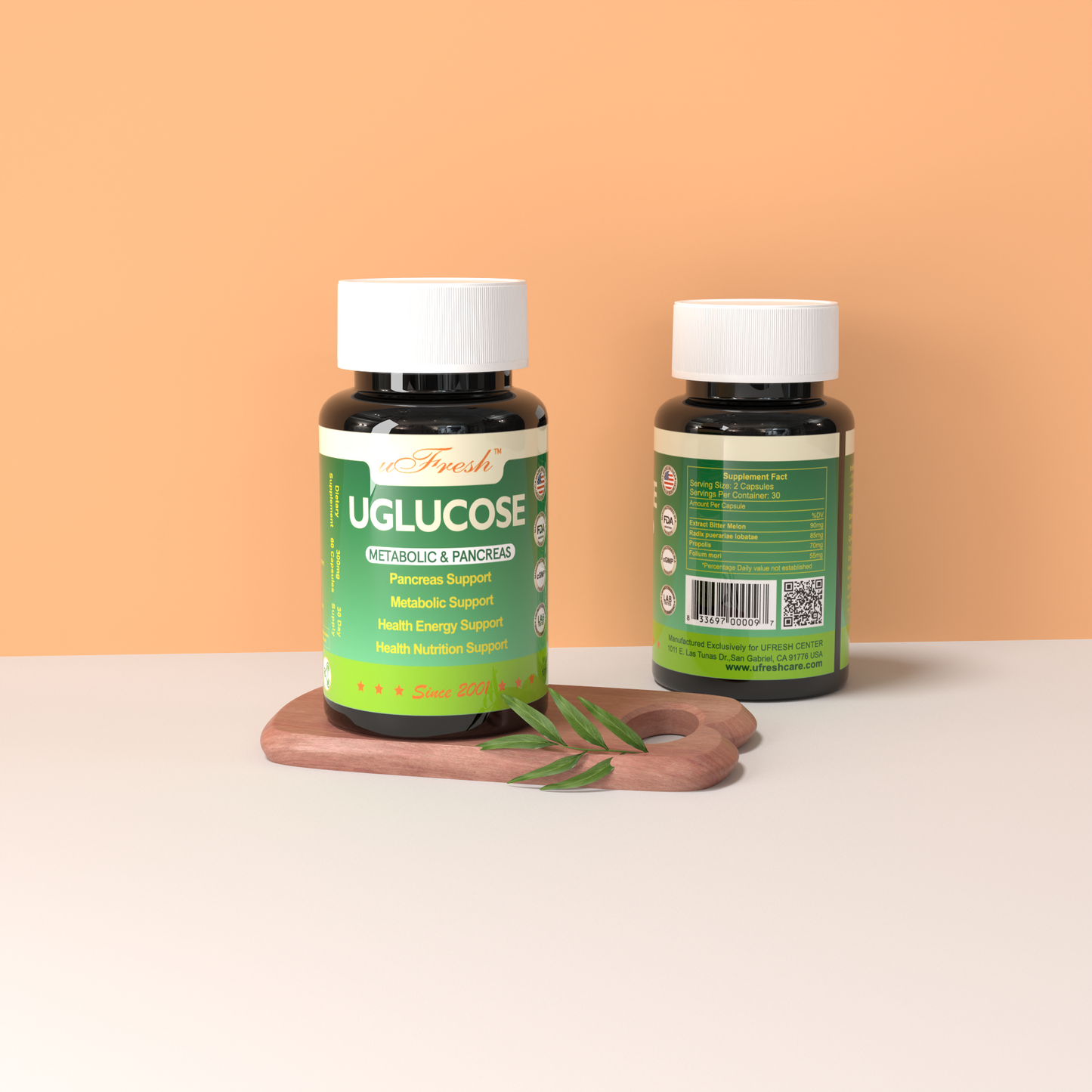 UGLUCOSE Gluco Support Supplement Capsules - Boost Metabolism Supplements