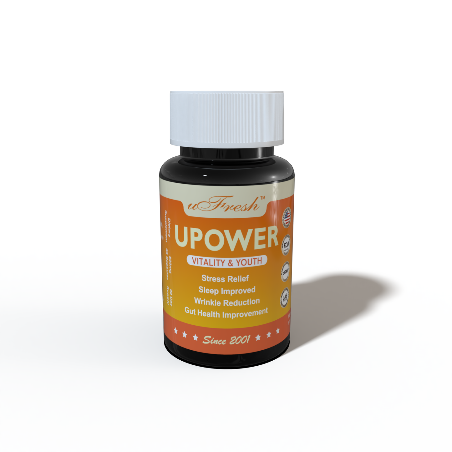 UPOWER Vitality & Youth Supplement, 30 Day Supply, 60 Capsules