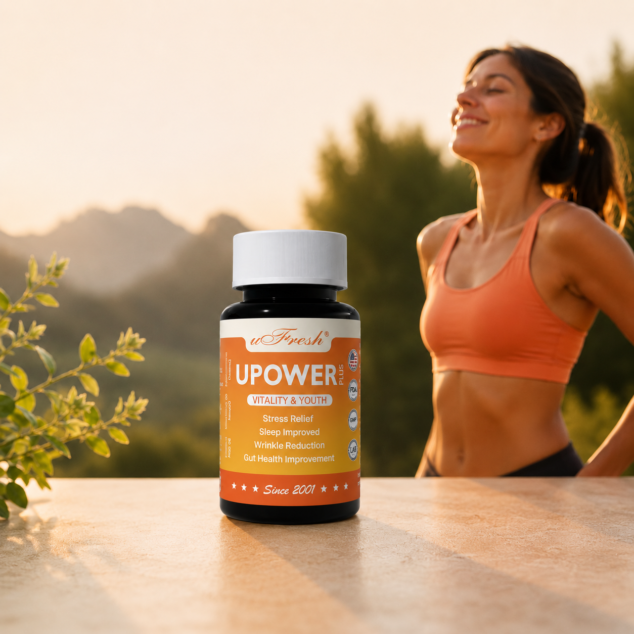UPOWER PLUS Vitality & Youth Supplement, 30 Day Supply, 60 Capsules
